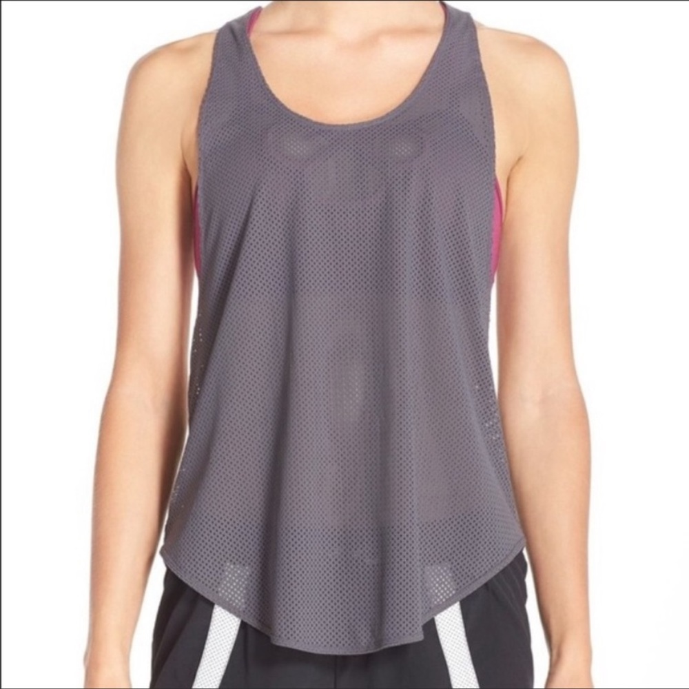 Free People Movement Gray Purple Workout Tank Top